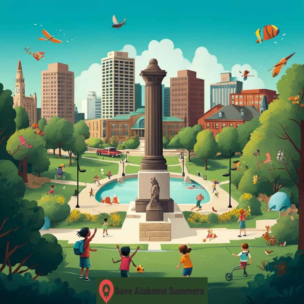 A graphic representing all the fun things to do in Birmingham